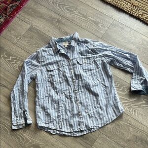 Blue Striped Button-Up Shirt